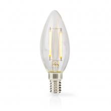 Nedis LBFE14C351 Led-filamentlamp E14 Kaars 2 W 250 Lm 2700 K Warm Wit Aantal Lampen In Verpakking: 1 Stuks Doorzichtig