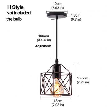 Homestyle Pro MK001-B Industriële Hanglamp 18x18.5 cm Zwart/Metaal